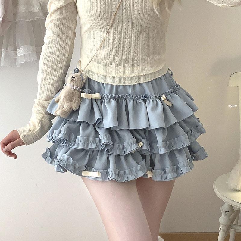 Bow Mini Skirt for Women Kawaii Cute Ruffle Cake Skirt Shorts Girls Harajuku Japanese Style Clothing S
Bow Mini Skirt for Women Kawaii Cute Ruffle Cake Skirt Shorts Girls Harajuku Japanese Style Clothing S