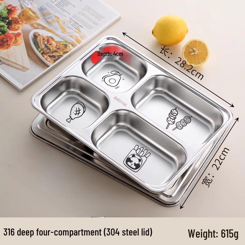 316 Stainless Steel Divided Meal Plate with Lid
316 Stainless Steel Divided Meal Plate with Lid