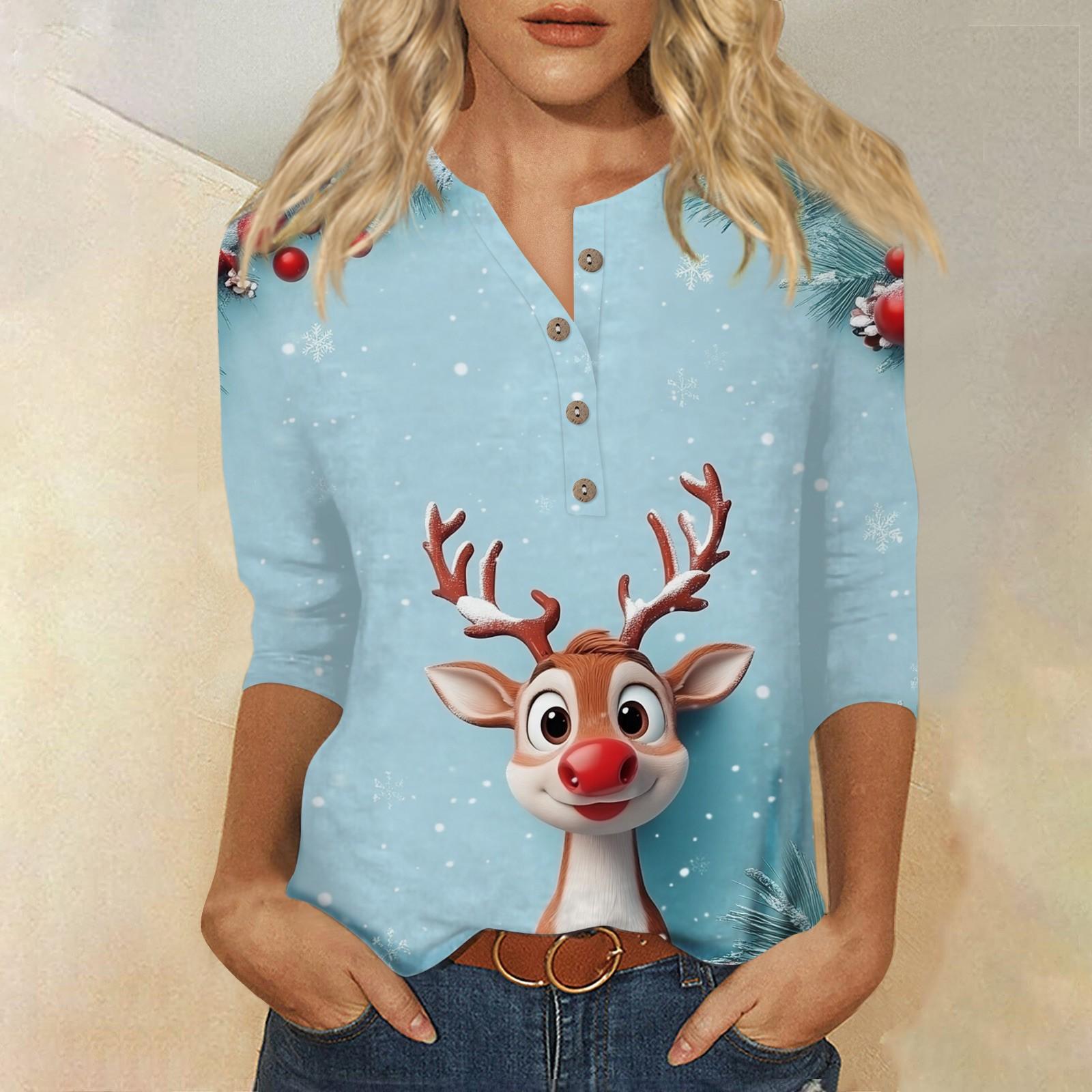 Женская мода Повседневная новая пуговица с круглым вырезом и рукавами 3/4 Свободная футболка с принтом Женский топ XXXL
Женская мода Повседневная новая пуговица с круглым вырезом и рукавами 3/4 Свободная футболка с принтом Женский топ XXXL