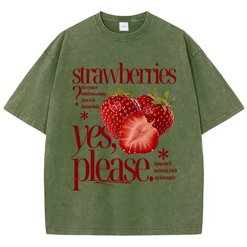 Strawberry YesPlease Prints Washed T Shirts Womens Cotton TShirt ONeck Comfortable Distressed Tops Trend Womans Streetwear S
Strawberry YesPlease Prints Washed T Shirts Womens Cotton TShirt ONeck Comfortable Distressed Tops Trend Womans Streetwear S