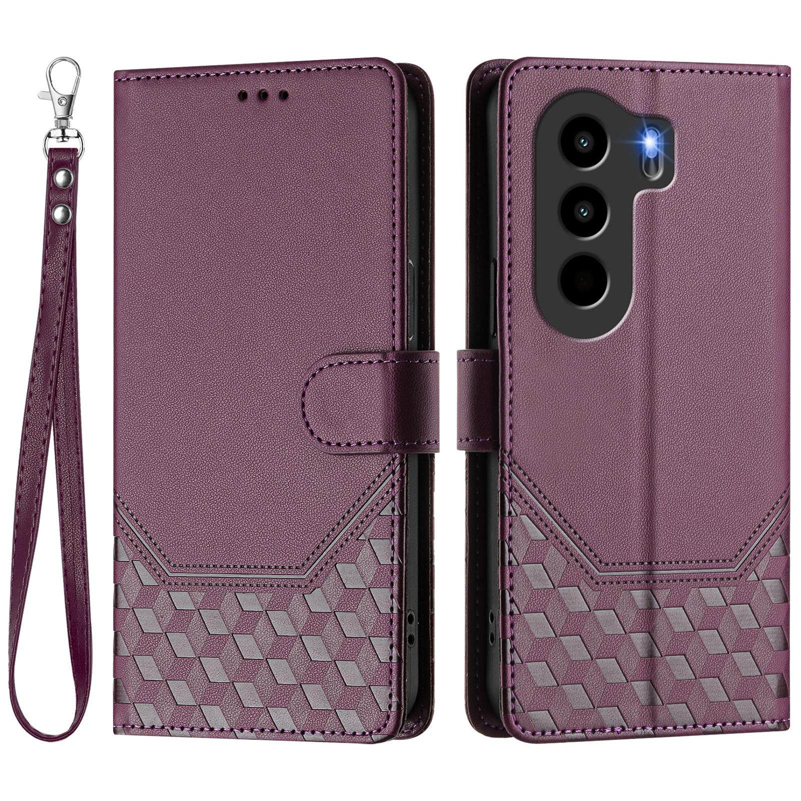 For itel Power 70 4G Case Imprinted Honeycomb RFID Blocking Leather Phone Cover with Strap Dark Purple
For itel Power 70 4G Case Imprinted Honeycomb RFID Blocking Leather Phone Cover with Strap Dark Purple