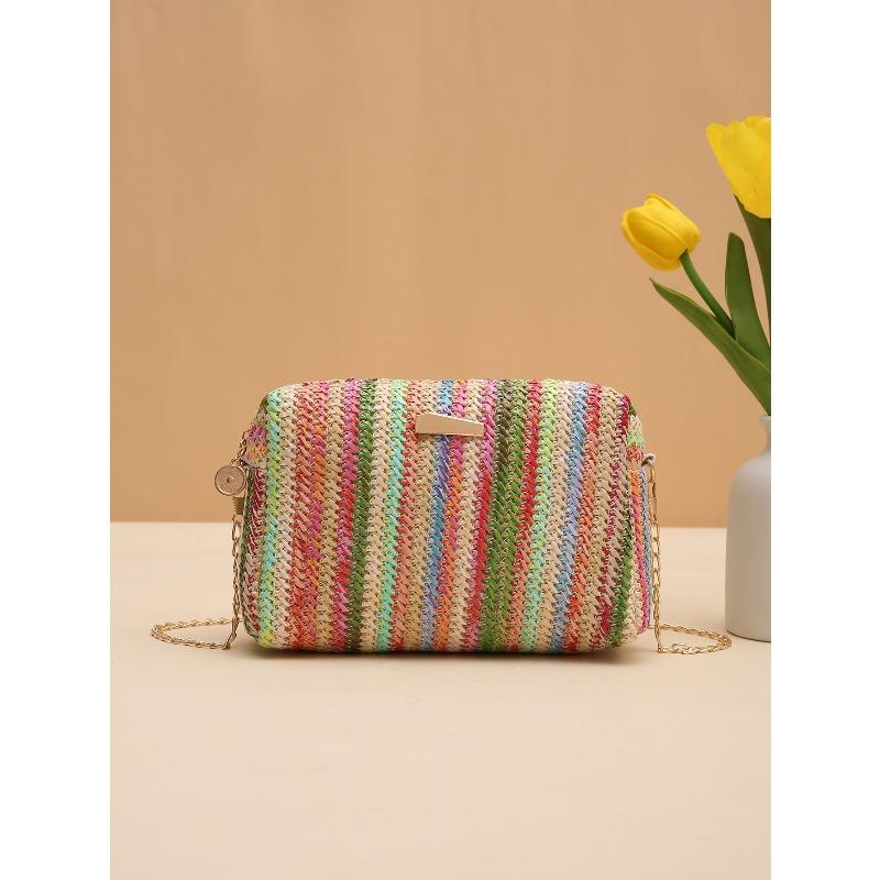 Color straw bag girl handbags woven camera bag versatile girl messenger bag rainbow bag світло-зелений колір
Color straw bag girl handbags woven camera bag versatile girl messenger bag rainbow bag світло-зелений колір