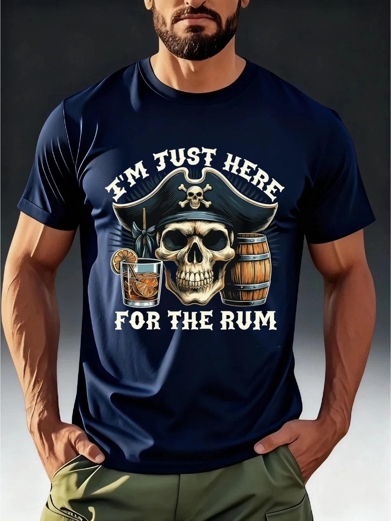 Men S Hardcore Pirate Style T-Shirt with Short Sleeves Featuring The Print Here for The Rum Pirate with a Rum Skull Theme XL
Men S Hardcore Pirate Style T-Shirt with Short Sleeves Featuring The Print Here for The Rum Pirate with a Rum Skull Theme XL
