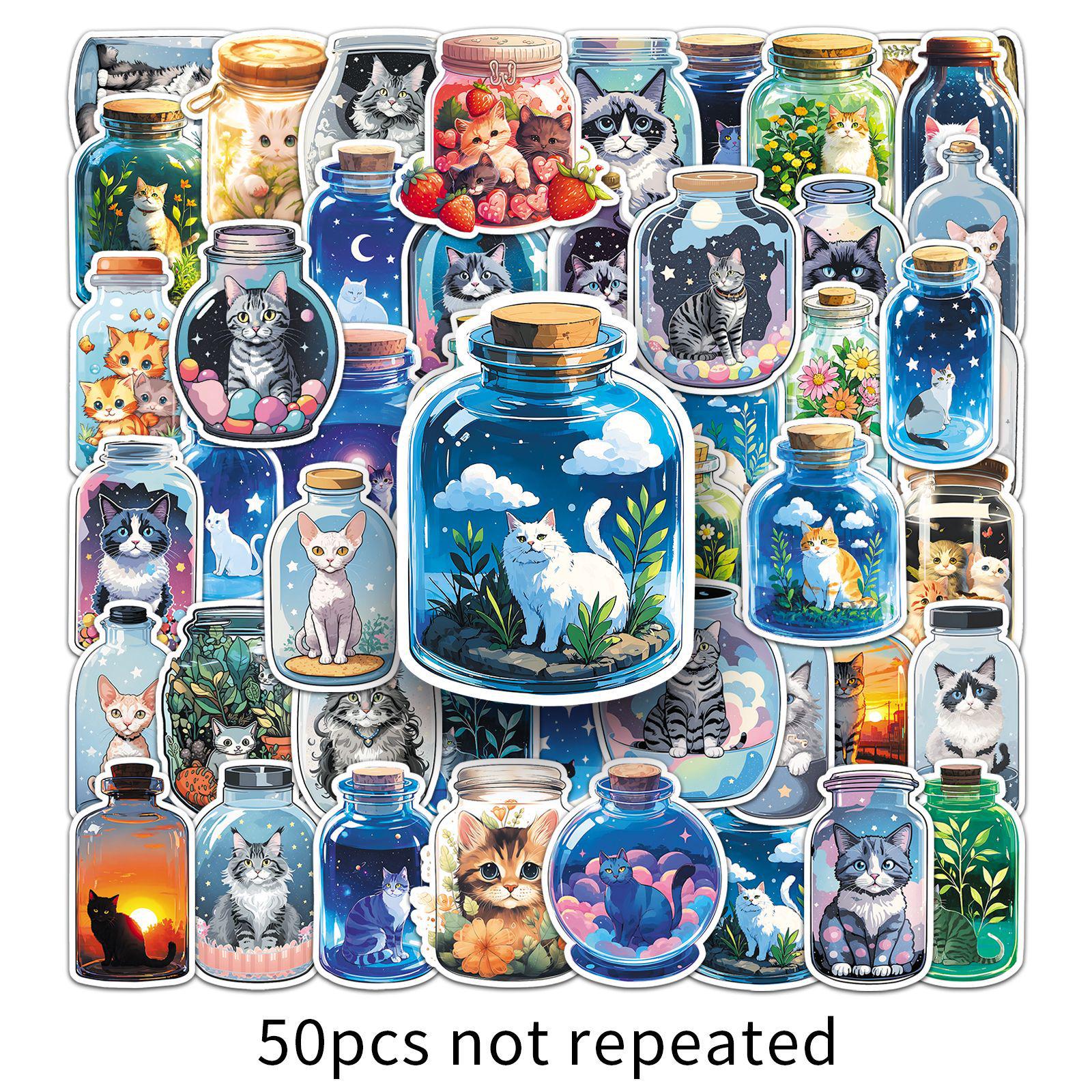 50 Cat in a Bottle Stickers: Cute Kawaii Forest Style, Hand-painted Waterproof for Journal or Resin Crafts
50 Cat in a Bottle Stickers: Cute Kawaii Forest Style, Hand-painted Waterproof for Journal or Resin Crafts