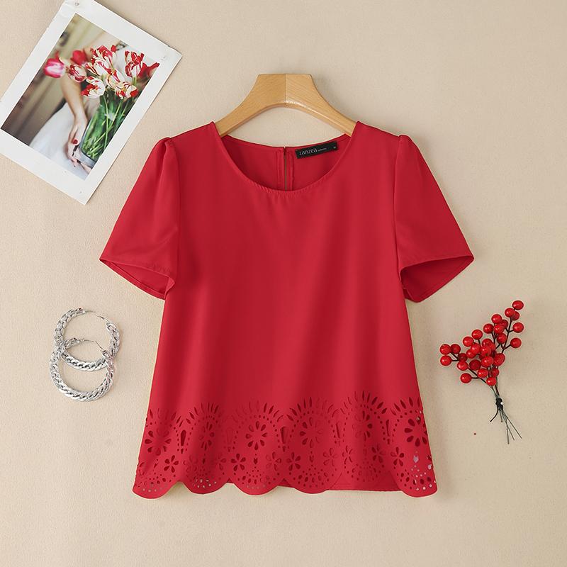 ZANZEA Женская повседневная блузка с круглым вырезом, однотонная, летняя, с коротким рукавом
ZANZEA Женская повседневная блузка с круглым вырезом, однотонная, летняя, с коротким рукавом