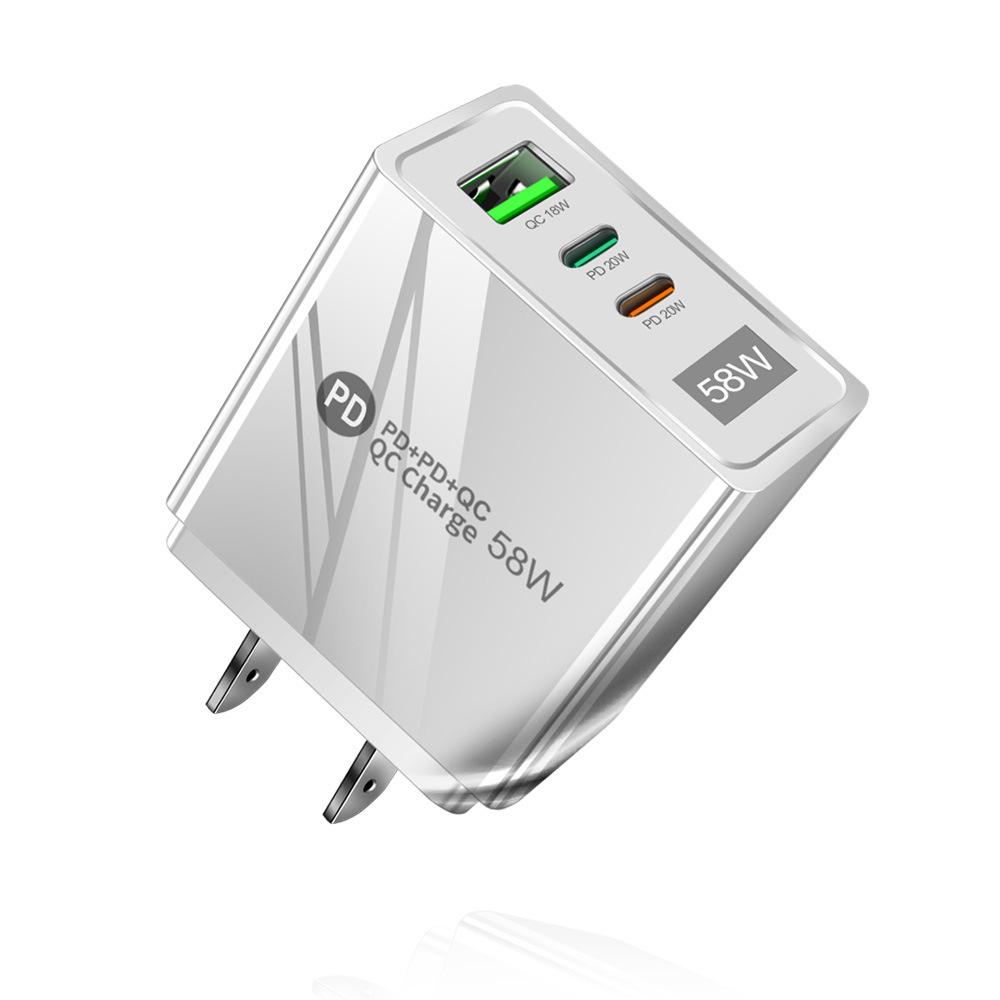 58W Multi-Standard Travel Charger with USB+2PD Ports and Fast Charging Type-C
58W Multi-Standard Travel Charger with USB+2PD Ports and Fast Charging Type-C