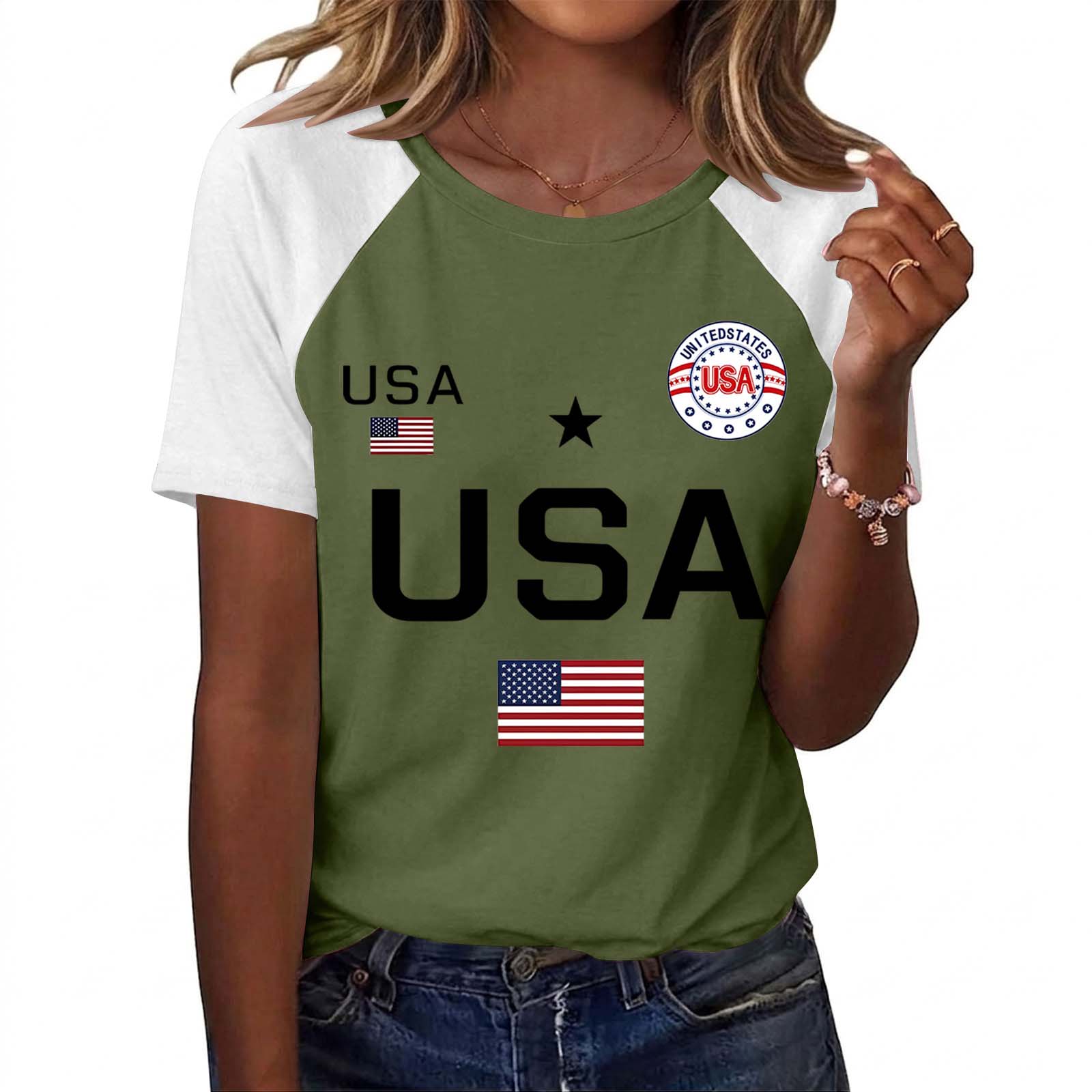 Women s Fashion Printed Casual T-Shirt USA Graphic Short Sleeve Crew Neck Lightweight Summer Top XXL
Women s Fashion Printed Casual T-Shirt USA Graphic Short Sleeve Crew Neck Lightweight Summer Top XXL