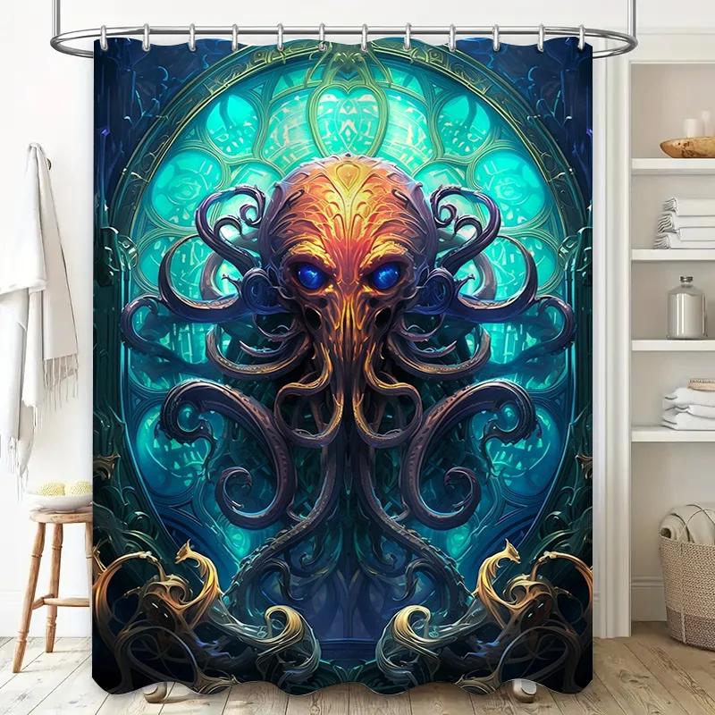 Stylish Blue Octopus Shower Curtain Modern Bathroom Decor For Bathrooms Showers Waterproof Fabric With Hook Rings W60H190(CM)-1 Pcs
Stylish Blue Octopus Shower Curtain Modern Bathroom Decor For Bathrooms Showers Waterproof Fabric With Hook Rings W60H190(CM)-1 Pcs
