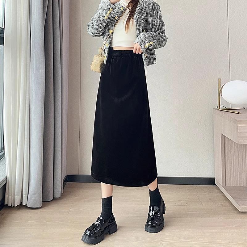Women s High Waist Black Gold Velvet A-Line Skirt with Slit - Spring/Autumn 2026 XL (130-145 Jin)
Women s High Waist Black Gold Velvet A-Line Skirt with Slit - Spring/Autumn 2026 XL (130-145 Jin)