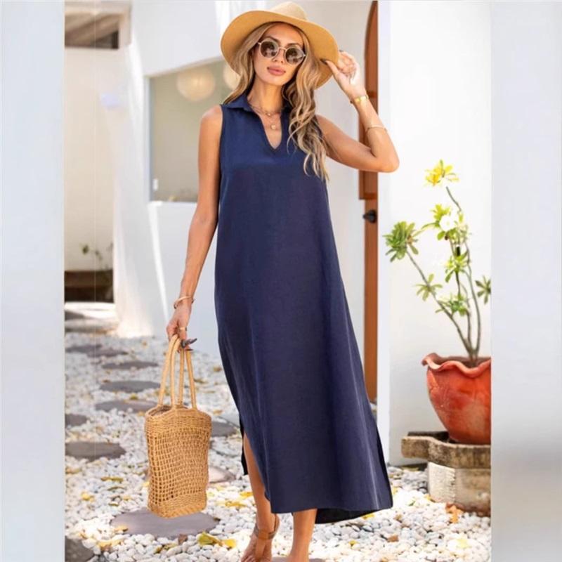 Plus Size Women s Casual Summer Dress Solid Color Cotton Linen Loose Fit Elegant Sundress L синий
Plus Size Women s Casual Summer Dress Solid Color Cotton Linen Loose Fit Elegant Sundress L синий