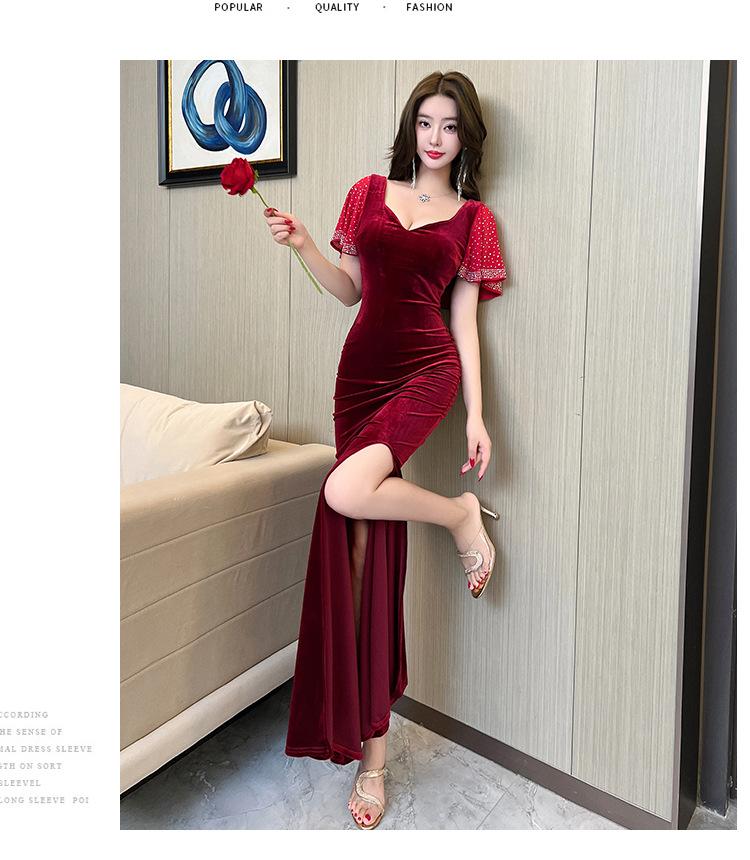 Black evening dress women s high sense velvet hot diamond niche banquet host temperament fishtail sexy deep v long dress XL бордовий
Black evening dress women s high sense velvet hot diamond niche banquet host temperament fishtail sexy deep v long dress XL бордовий