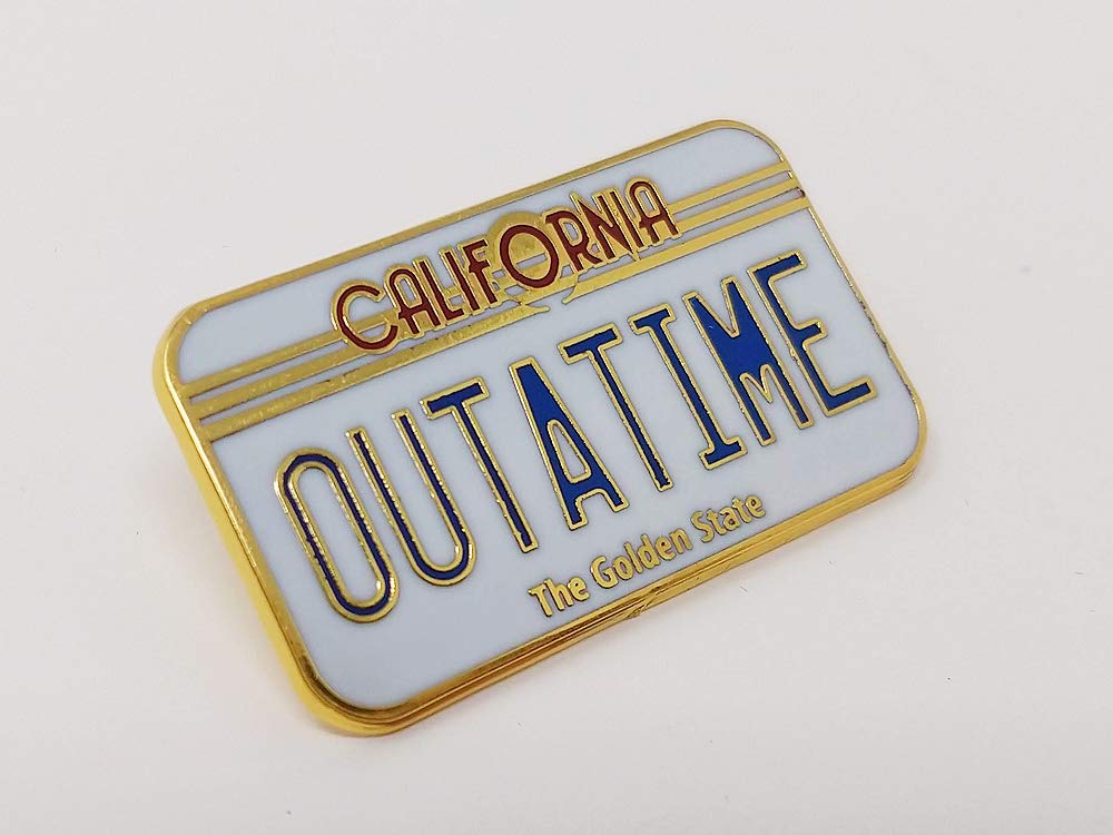 Back to the Future DeLorean License Plate Logo Pin Badge OUTATIME
Back to the Future DeLorean License Plate Logo Pin Badge OUTATIME
