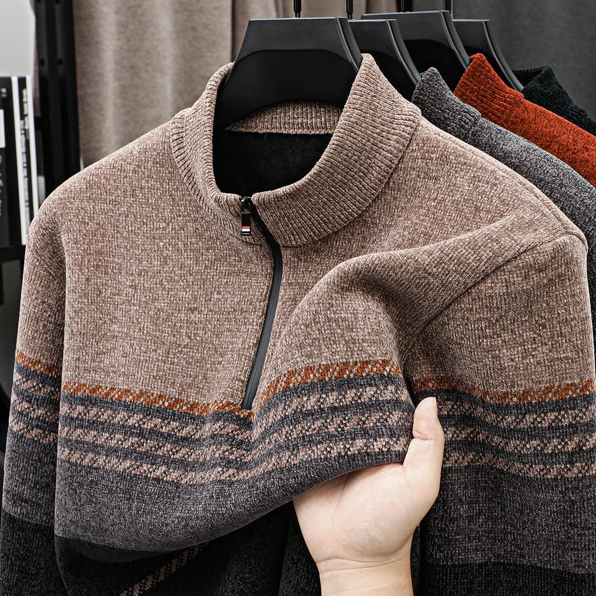 Men s Warm Chenille Half-High Collar Zipper Sweater - Velvet Knitwear for Autumn/Winter XL (130-150 jin)
Men s Warm Chenille Half-High Collar Zipper Sweater - Velvet Knitwear for Autumn/Winter XL (130-150 jin)
