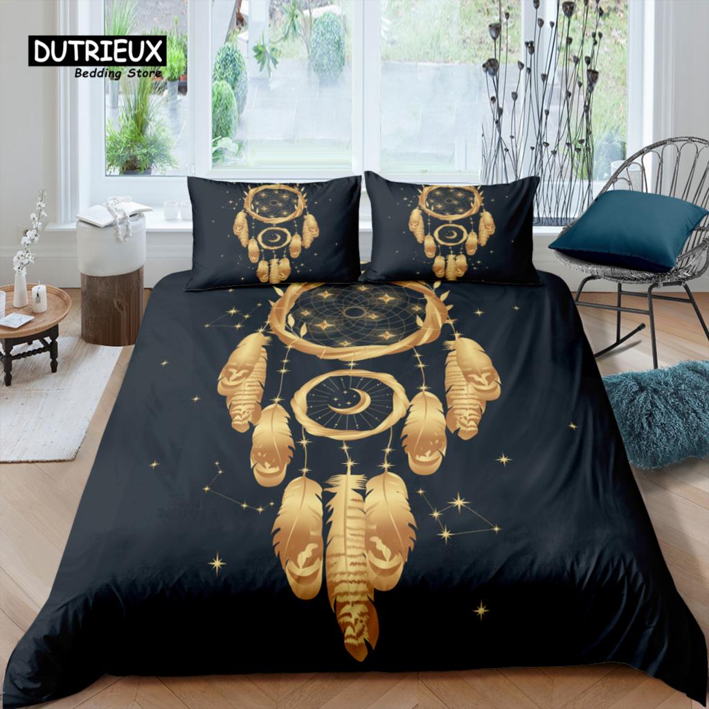 Home Living Luxury 3D Dreamcatcher Bedding Set Leaves Duvet Cover Pillowcase Queen and King EU/US/AU/UK Size Comforter Bedding (135x200cm)
Home Living Luxury 3D Dreamcatcher Bedding Set Leaves Duvet Cover Pillowcase Queen and King EU/US/AU/UK Size Comforter Bedding (135x200cm)