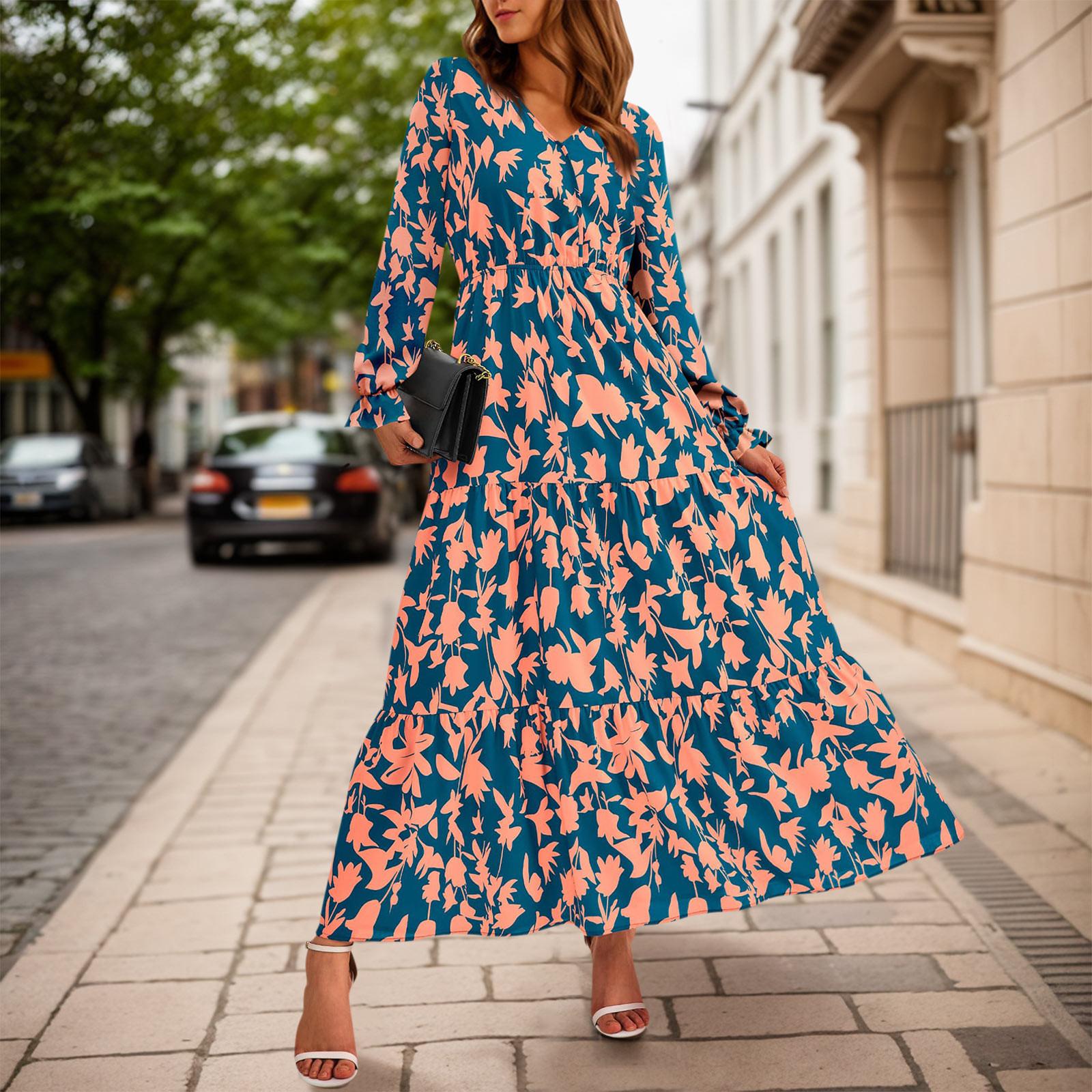 Женское повседневное платье макси с длинным рукавом и V-образным вырезом в богемном стиле для свадебного гостя XXL тёмно-синий
Женское повседневное платье макси с длинным рукавом и V-образным вырезом в богемном стиле для свадебного гостя XXL тёмно-синий