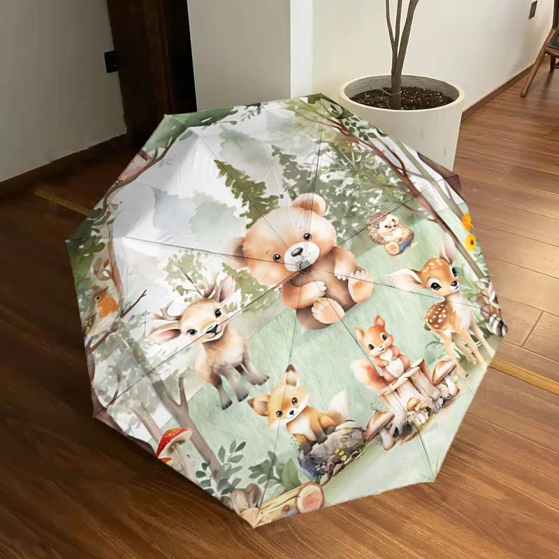 Woodland Animal Friends Automatic Folding Umbrella - Portable 3-Fold Design with Iron Frame, Perfect for Fans, Travelers, Everyday Use, and
Woodland Animal Friends Automatic Folding Umbrella - Portable 3-Fold Design with Iron Frame, Perfect for Fans, Travelers, Everyday Use, and