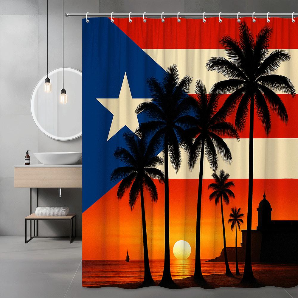 Shower Curtain Tropical Sunset Palm Trees Island Vibes Patriotic Decor Waterproof Free Hooks Included Elevate Your Space W60H190(CM)-1 Pcs
Shower Curtain Tropical Sunset Palm Trees Island Vibes Patriotic Decor Waterproof Free Hooks Included Elevate Your Space W60H190(CM)-1 Pcs