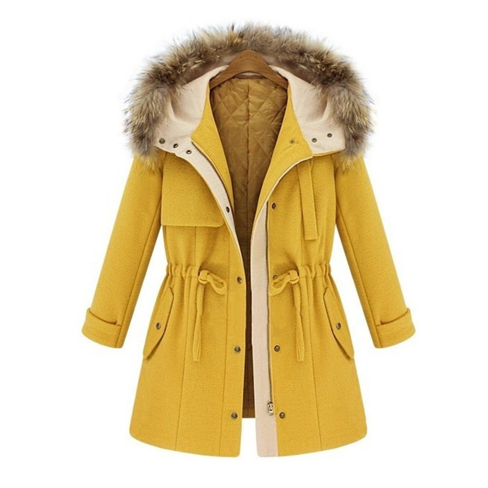 Женское зимнее теплое однотонное повседневное пальто с завязками на талии, куртка с капюшоном, верхняя одежда XL жёлтый
Женское зимнее теплое однотонное повседневное пальто с завязками на талии, куртка с капюшоном, верхняя одежда XL жёлтый