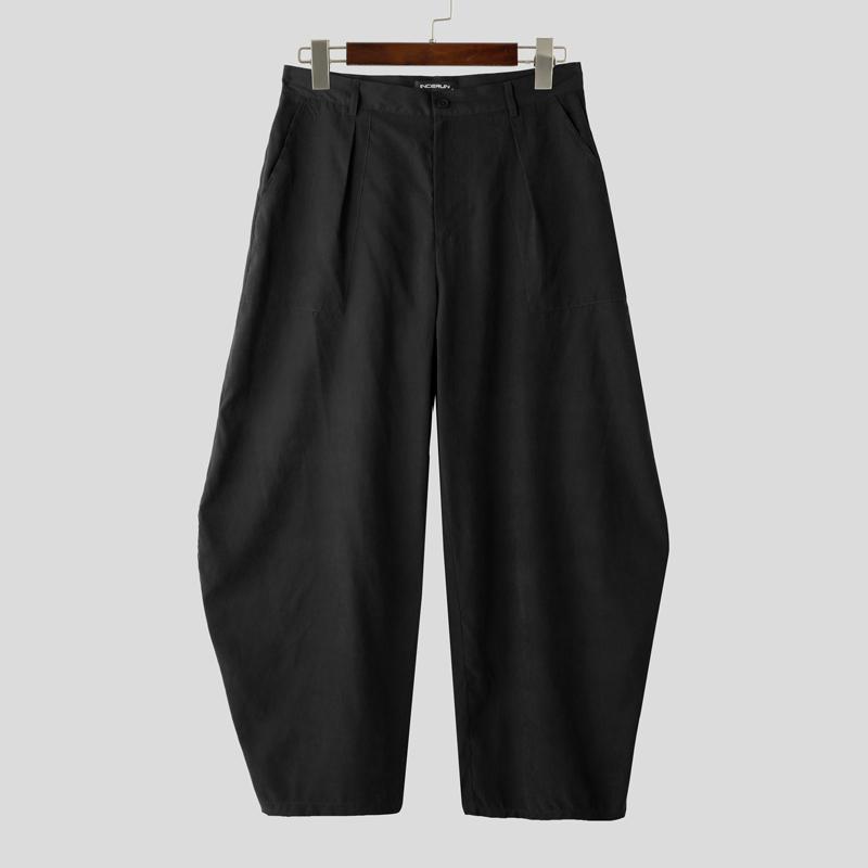 INCERUN Мужские брюки с высокой талией, на молнии и пуговицах, свободные, повседневные, мешковатые, длинные чёрный
INCERUN Мужские брюки с высокой талией, на молнии и пуговицах, свободные, повседневные, мешковатые, длинные чёрный