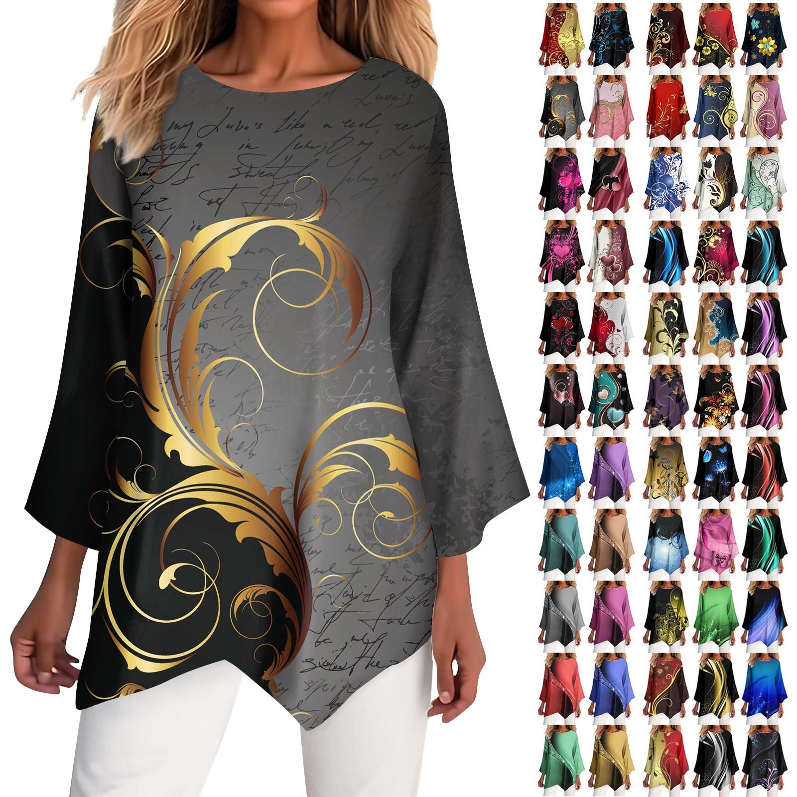 Женская модная футболка с круглым вырезом и рукавом 3/4, неровным подолом L синий 
Женская модная футболка с круглым вырезом и рукавом 3/4, неровным подолом L синий