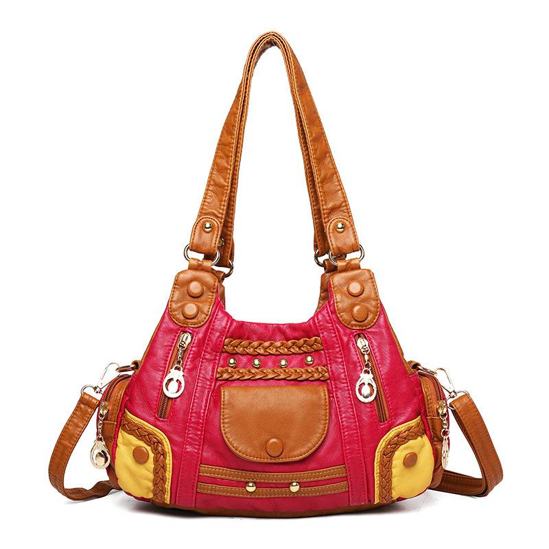PU Leather Shoulder Crossbody Bag Women Color Block Large Capacity Water Resistant Top Handle Fashi Handbag
PU Leather Shoulder Crossbody Bag Women Color Block Large Capacity Water Resistant Top Handle Fashi Handbag