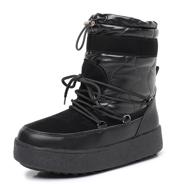 Женские зимние сапоги с подкладкой из овечьей шерсти, зимние ботинки на платформе, кожаные термокороткие сапоги, шнуровка, женские сапоги 41 (about 25.5cm inner length) чёрный
Женские зимние сапоги с подкладкой из овечьей шерсти, зимние ботинки на платформе, кожаные термокороткие сапоги, шнуровка, женские сапоги 41 (about 25.5cm inner length) чёрный