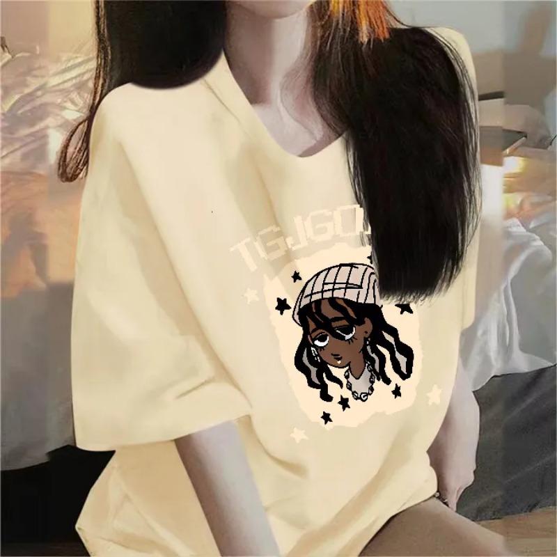 American Style Right Shoulder Short-sleeved T-shirt for Women Summer New Loose Large Design Pure Cotton Half-sleeved T-shirt Top 3XL абрикосовий
American Style Right Shoulder Short-sleeved T-shirt for Women Summer New Loose Large Design Pure Cotton Half-sleeved T-shirt Top 3XL абрикосовий