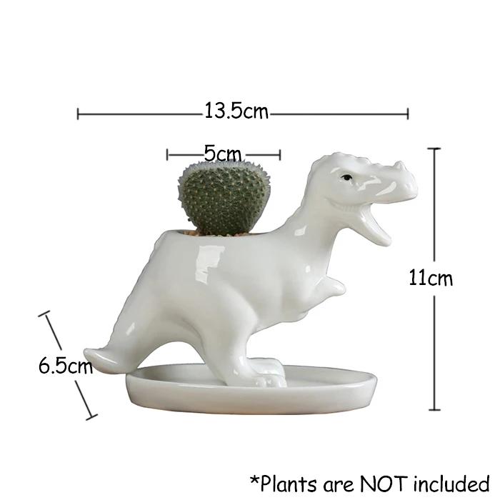 Tyrannosaurus Rex Ceramic Planter with Tray, Creative Dinosaur Flower Pot for Succulents, Animal Garden Pots Home Desktop Decor білий
Tyrannosaurus Rex Ceramic Planter with Tray, Creative Dinosaur Flower Pot for Succulents, Animal Garden Pots Home Desktop Decor білий