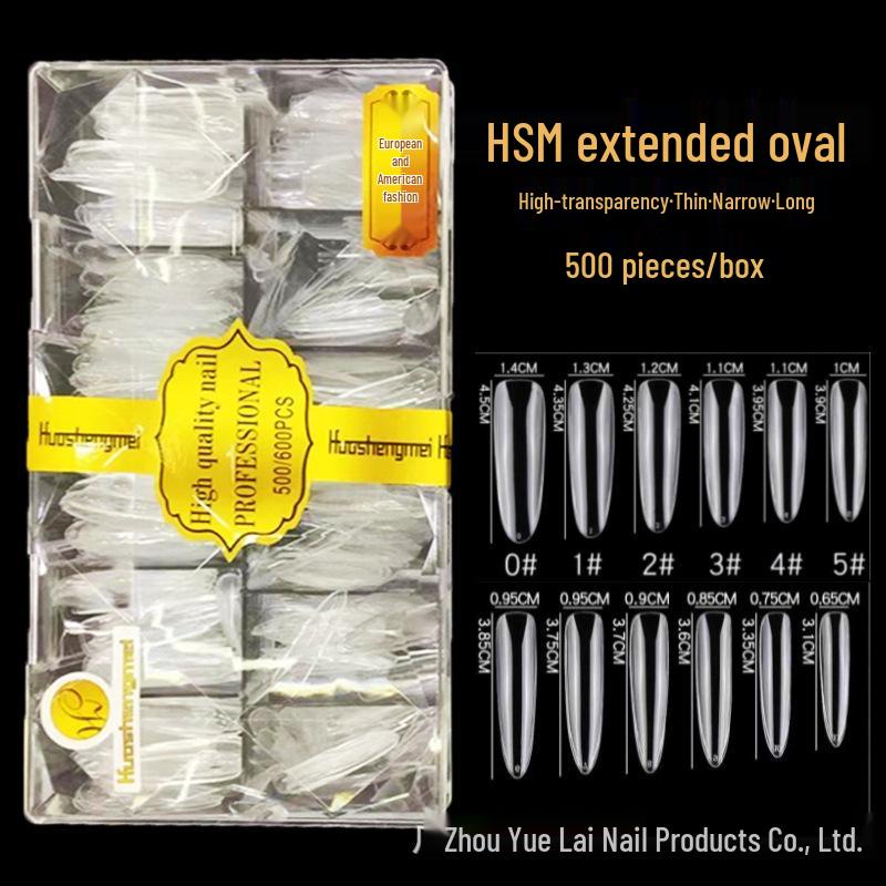 HSM Extra Long Transparent Oval Nail Tips - Ultra Thin, No Carving, No Trace, 500 Pcs
HSM Extra Long Transparent Oval Nail Tips - Ultra Thin, No Carving, No Trace, 500 Pcs