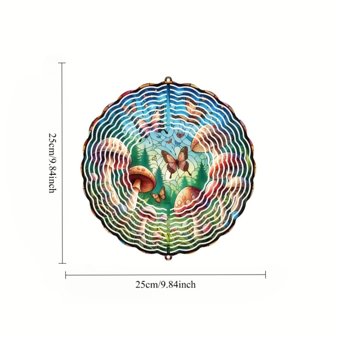 Metal Wind Chime with Mushroom Butterfly Tree Design 11.8 Inch Circular Outdoor Indoor Decor for Garden Balcony Home Holiday Gift 01A
Metal Wind Chime with Mushroom Butterfly Tree Design 11.8 Inch Circular Outdoor Indoor Decor for Garden Balcony Home Holiday Gift 01A
