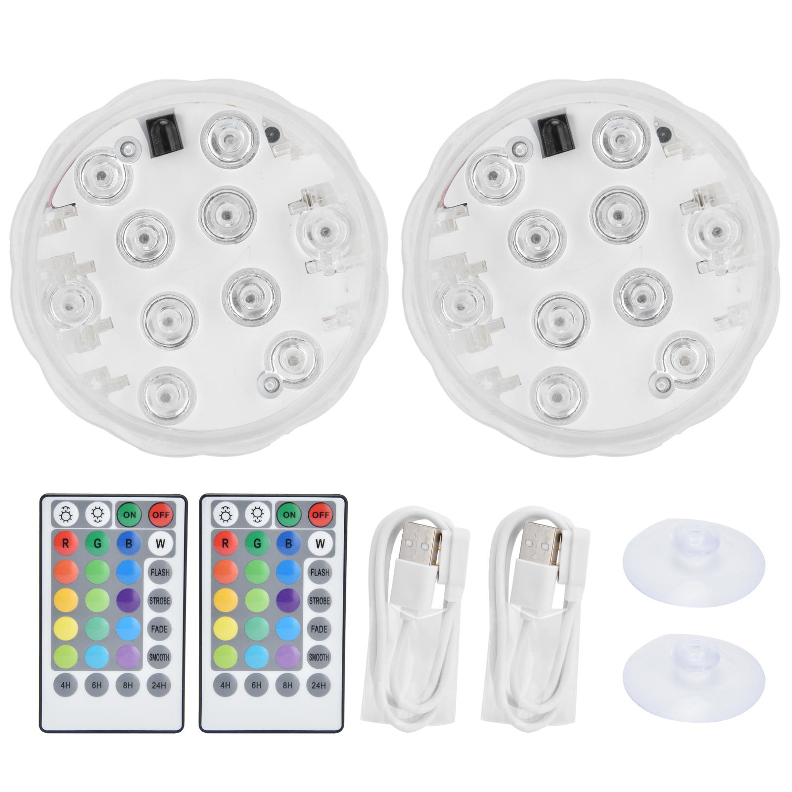 2Pcs 10LED Diving Light 16Color USB Charging with 28Key Remote Control Timing Underwater Lamp
2Pcs 10LED Diving Light 16Color USB Charging with 28Key Remote Control Timing Underwater Lamp