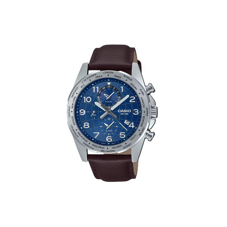 Casio 50M Waterproof Fashion Quartz Watch With Genuine Leather Strap Men Watches Blue MTP-W500L-2A Blue Dial
Casio 50M Waterproof Fashion Quartz Watch With Genuine Leather Strap Men Watches Blue MTP-W500L-2A Blue Dial