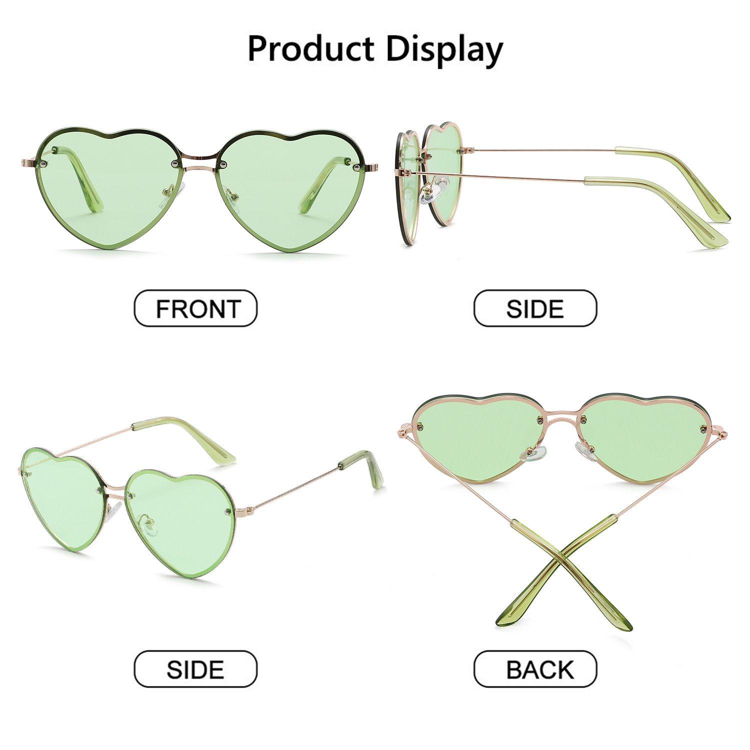 Glasses UV Protection Halloween Pink Hippie Sunglasses Heart-Shaped Sunglasses Sun Glasses Rimless Green
Glasses UV Protection Halloween Pink Hippie Sunglasses Heart-Shaped Sunglasses Sun Glasses Rimless Green