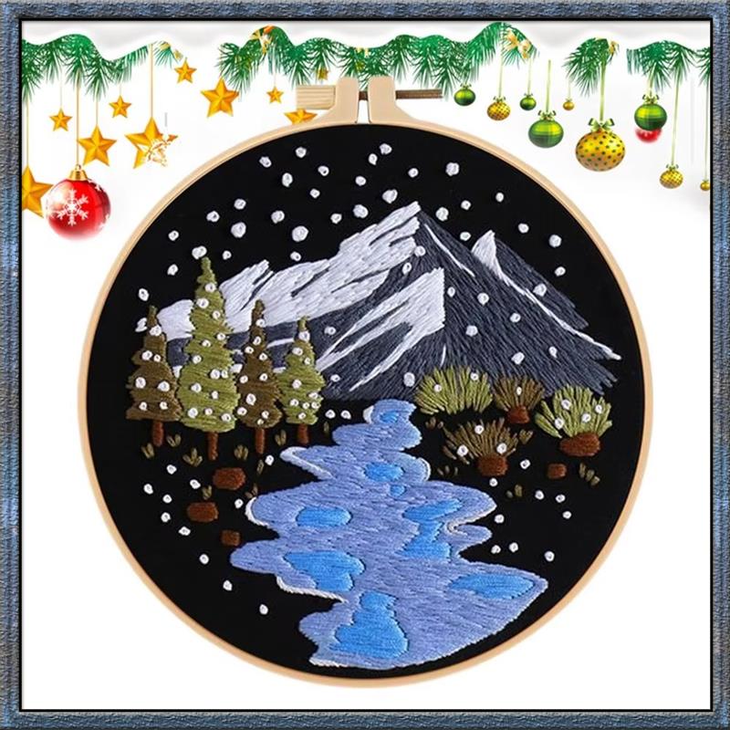 Aug. Christmas Needlework Kits For Kitchen Living Room Desktop Window Snow Scene Embroidery Beginner Kit Holiday Decorations A
Aug. Christmas Needlework Kits For Kitchen Living Room Desktop Window Snow Scene Embroidery Beginner Kit Holiday Decorations A
