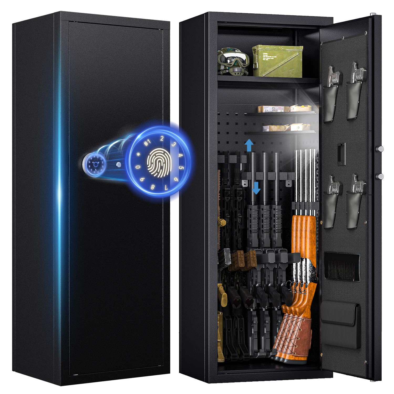12-16 Gun Safe - Biometric Gun Safe for Rifles and Pistols Large Fingerprint Rifle Safe Home Gun Cabinet for, Customized чёрный
12-16 Gun Safe - Biometric Gun Safe for Rifles and Pistols Large Fingerprint Rifle Safe Home Gun Cabinet for, Customized чёрный