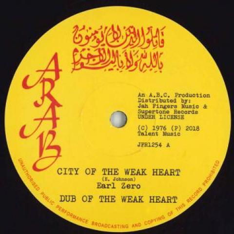 12inch Record EARL ZERO - City Of The Weak Heart Dub Pleas JFR1254 ArabJah Finger 1976 UK Reggae Ska Dub
12inch Record EARL ZERO - City Of The Weak Heart Dub Pleas JFR1254 ArabJah Finger 1976 UK Reggae Ska Dub