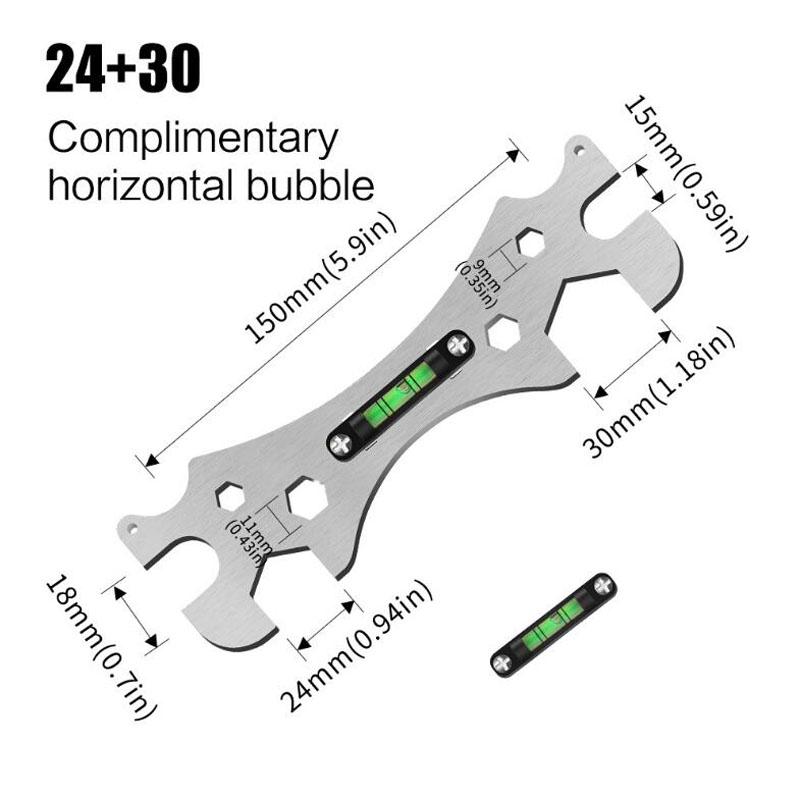 Многофункциональный ключ для ванной комнаты, гаечный ключ для выравнивания угла изгиба, линейка для установки смесителя для душа, инструмент для измерения расстояний NO2
Многофункциональный ключ для ванной комнаты, гаечный ключ для выравнивания угла изгиба, линейка для установки смесителя для душа, инструмент для измерения расстояний NO2