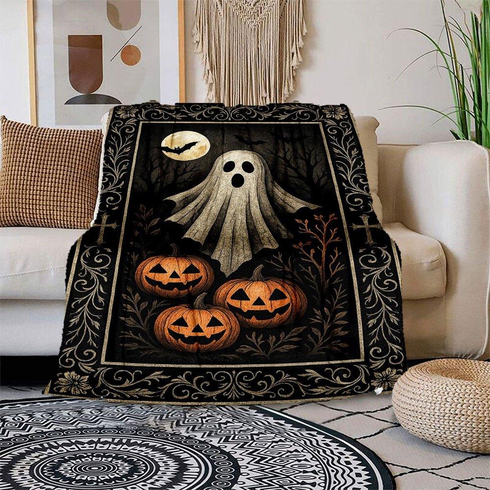 Halloween Ghost and Pumpkins Decorative RugBlanket Flannel Throw Blanket for Sofa, Bed, Travel, Camping, Office, Couch, Chair, And Bed Gift 150x180cm
Halloween Ghost and Pumpkins Decorative RugBlanket Flannel Throw Blanket for Sofa, Bed, Travel, Camping, Office, Couch, Chair, And Bed Gift 150x180cm