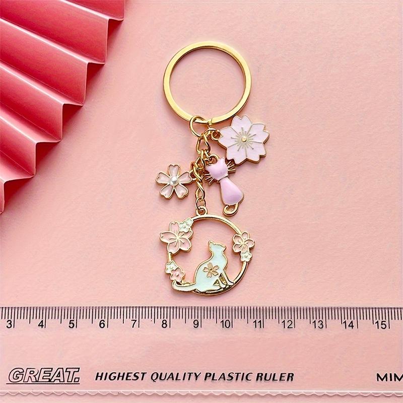 1PC Cute Pink Cherry Blossom Oil Drip Pearl Flower Cat Keychain Luggage Jewelry Pendants
1PC Cute Pink Cherry Blossom Oil Drip Pearl Flower Cat Keychain Luggage Jewelry Pendants