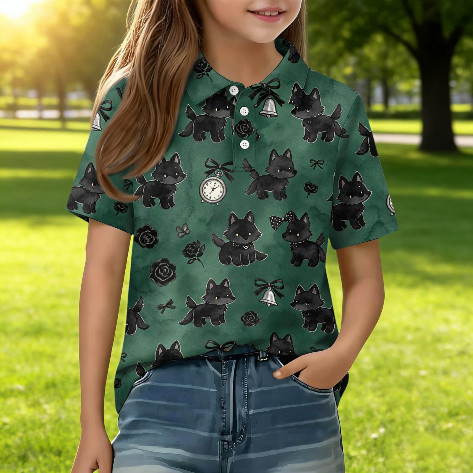 Kids Casual Short Sleeve Polo Shirt Animal Print Cotton Blend Comfortable Fit Lightweight Breathable Fabric Summer Wear 130 чорний
Kids Casual Short Sleeve Polo Shirt Animal Print Cotton Blend Comfortable Fit Lightweight Breathable Fabric Summer Wear 130 чорний