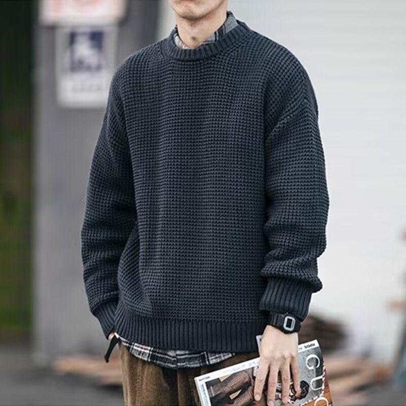 Men s Retro Knit Pullover: Plus Size, Loose Fit, Casual Solid Color Sweater for Autumn/Winter L сірий колір
Men s Retro Knit Pullover: Plus Size, Loose Fit, Casual Solid Color Sweater for Autumn/Winter L сірий колір