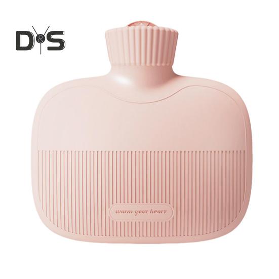 1 шт./набор 1000/2000 мл мешок для горячей воды с плюшевым чехлом, герметичный, горячий, холодный компресс для спины, шеи, плеч, живота, облегчение боли, зимний согревающий мешок для рук и ног 1000ML 1pc розовый