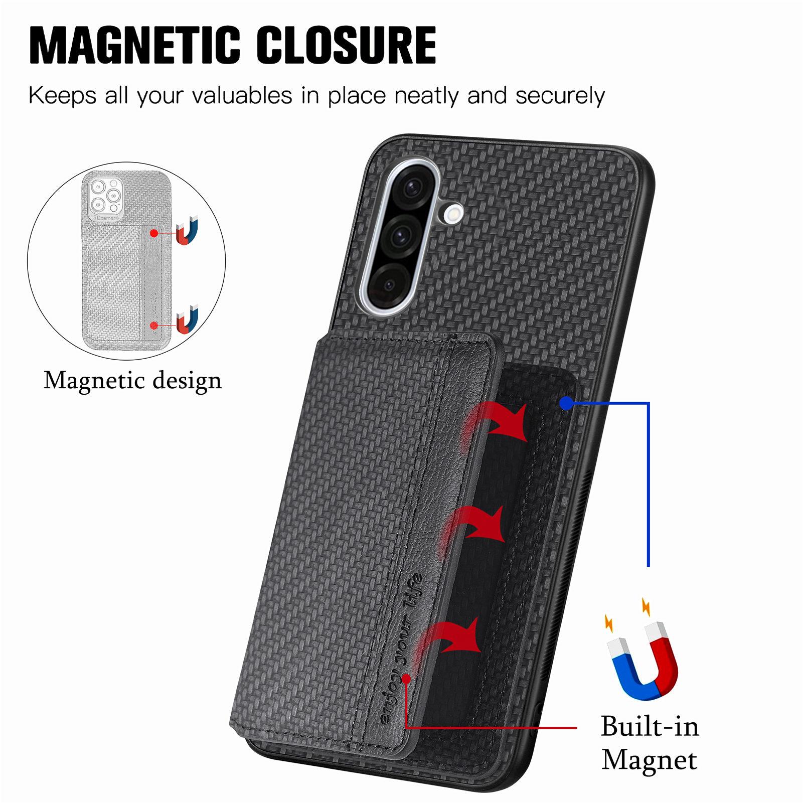 For Samsung Galaxy A36 5G Case RFID Blocking Carbon Fiber Leather Phone Back Cover with Card Holder Brown
For Samsung Galaxy A36 5G Case RFID Blocking Carbon Fiber Leather Phone Back Cover with Card Holder Brown