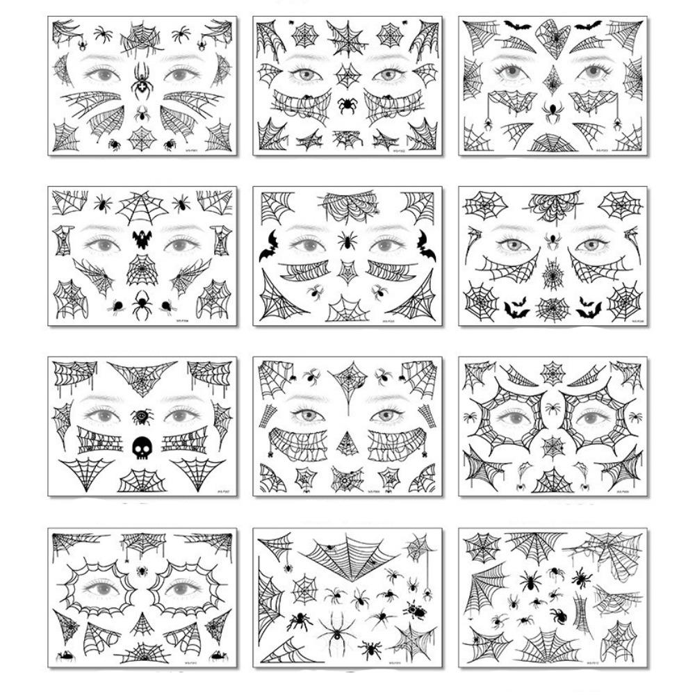 12Sheets Halloween Spider Web Face Patch DIY Cosplay Props Temporary Tattoos Stickers Face Wrist 12Sheets
12Sheets Halloween Spider Web Face Patch DIY Cosplay Props Temporary Tattoos Stickers Face Wrist 12Sheets