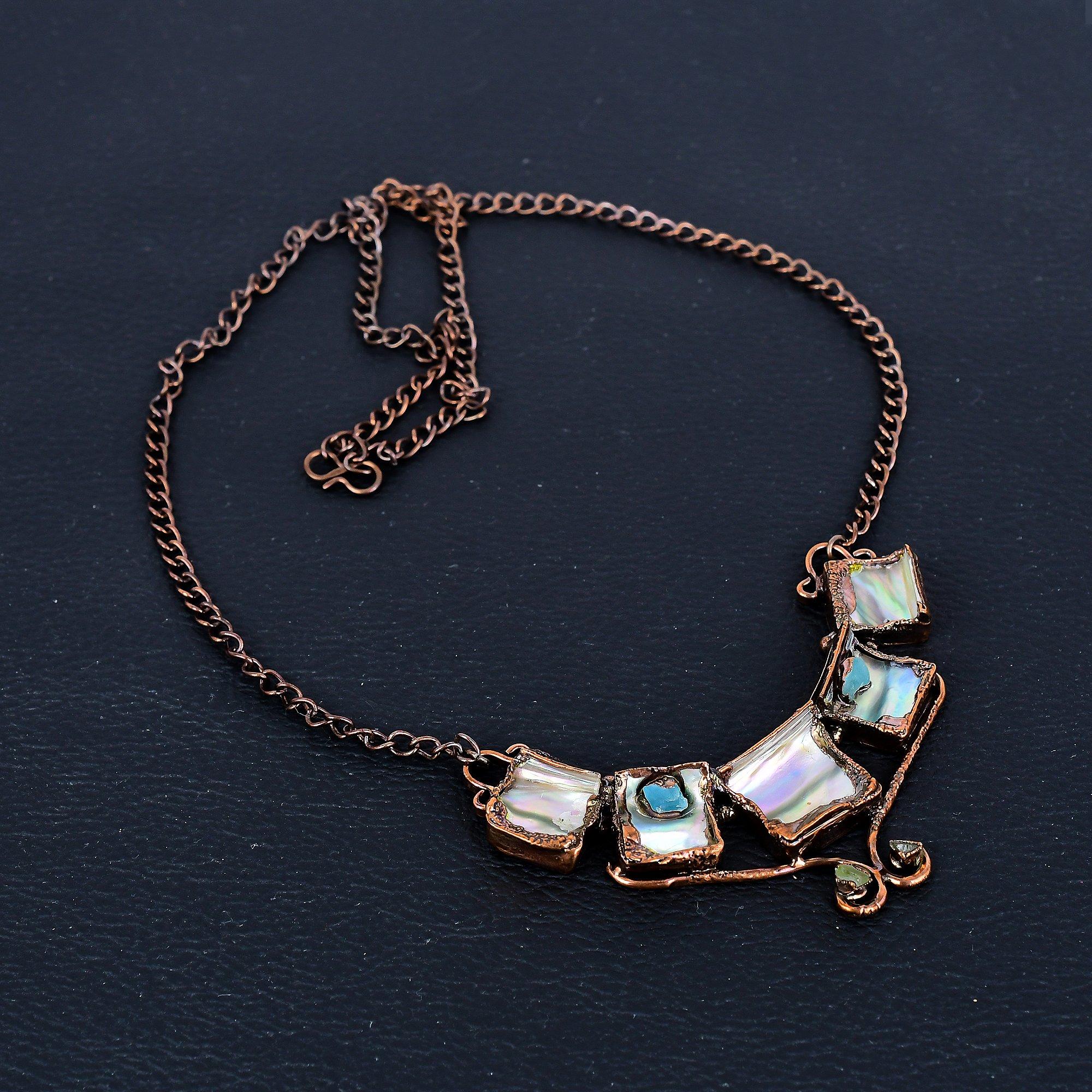 Abalone Shell Jewelry, Handmade Gemstone Necklace, Copper Electroformed Necklace Antique Jewelry, Adjustable Chain Necklace, For Engagement Gift
Abalone Shell Jewelry, Handmade Gemstone Necklace, Copper Electroformed Necklace Antique Jewelry, Adjustable Chain Necklace, For Engagement Gift