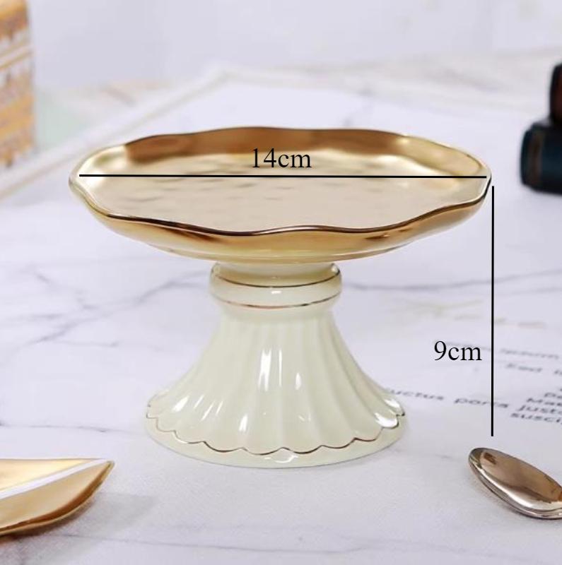Golden High Footed Fruit Plate Ceramic Decorative Plate Snack Tray Refreshment Tray Dessert Bowl Cake Stand Pastry Plates Dish
Golden High Footed Fruit Plate Ceramic Decorative Plate Snack Tray Refreshment Tray Dessert Bowl Cake Stand Pastry Plates Dish