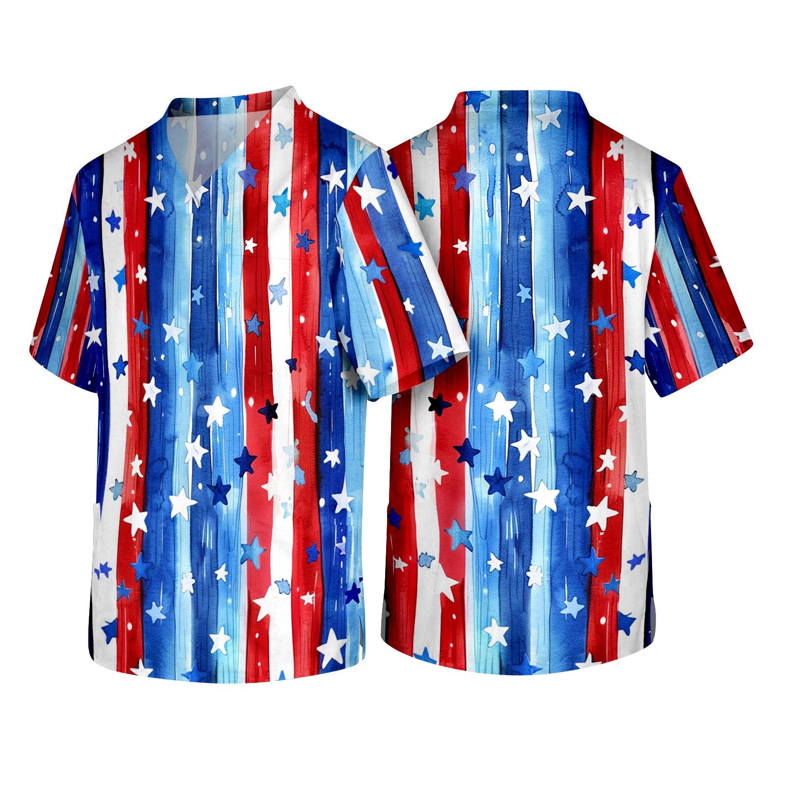 Men s V Neck Short Sleeve Work Scrub Top with Chest Pocket American Flag Print Durable Fabric Comfortable Fit Medical Uniform L
Men s V Neck Short Sleeve Work Scrub Top with Chest Pocket American Flag Print Durable Fabric Comfortable Fit Medical Uniform L