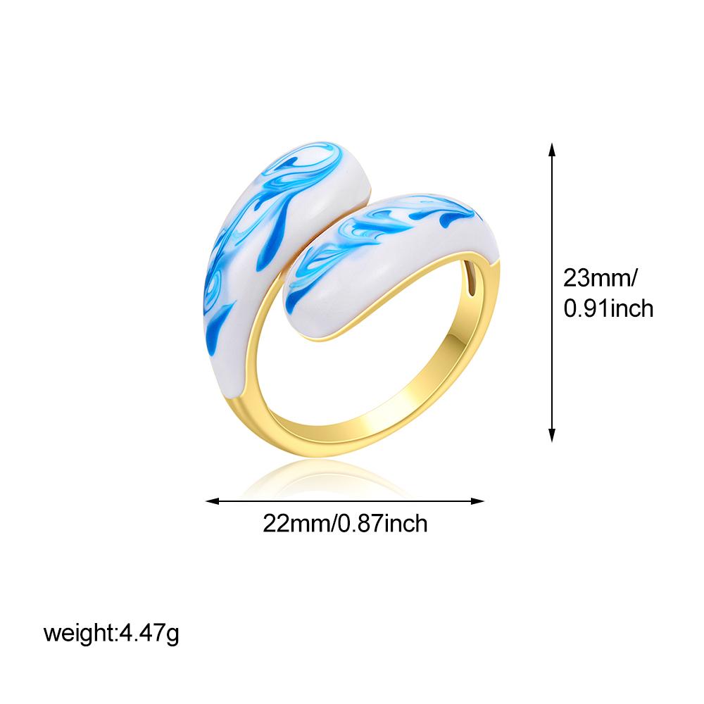 Vintage Blue White Enamel Open Ring for Women Fashion Gold Plated Oil Drip Geometry Circle Chunky Finger Jewelry Trendy Gifts
Vintage Blue White Enamel Open Ring for Women Fashion Gold Plated Oil Drip Geometry Circle Chunky Finger Jewelry Trendy Gifts