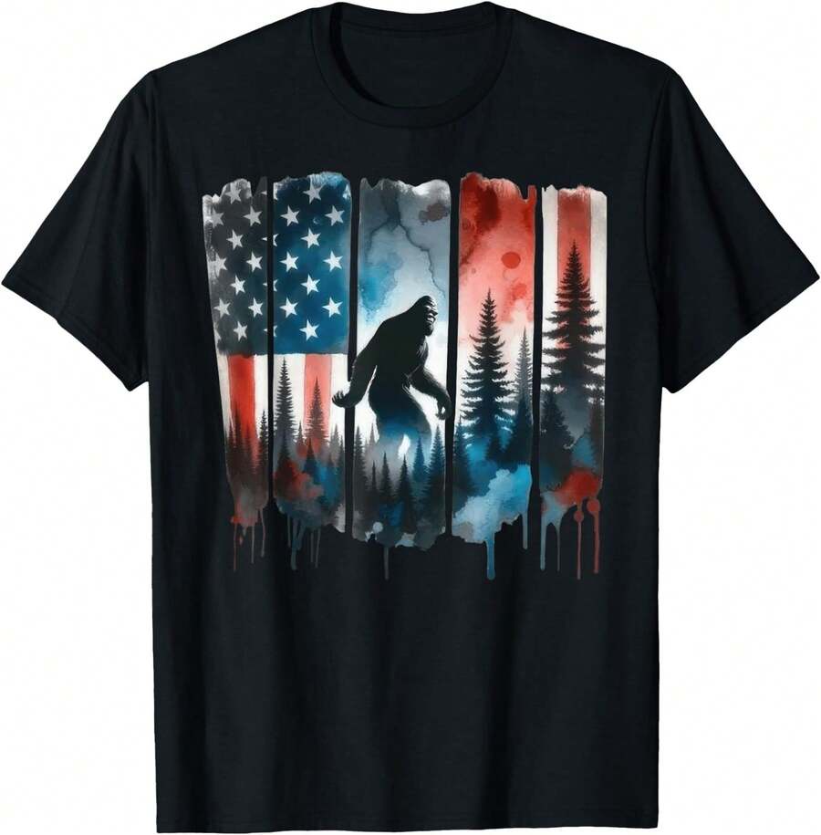 Patriotic 4th of July Sasquatch Flag T-Shirt for Men and Women 5XL різнокольоровий
Patriotic 4th of July Sasquatch Flag T-Shirt for Men and Women 5XL різнокольоровий
