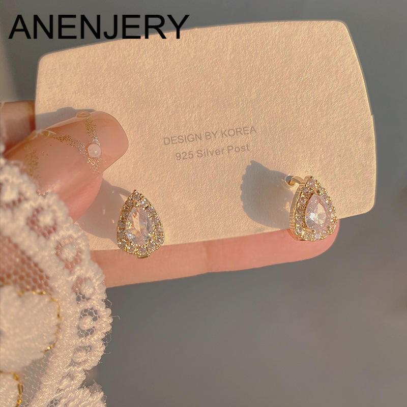 ANENJERY Zircon Heart Water Drop Hoop Earrings for Women Simple Shiny Premium Party Jewelry
ANENJERY Zircon Heart Water Drop Hoop Earrings for Women Simple Shiny Premium Party Jewelry